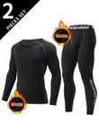 Men's Compression Sports Set: Warm Long-Sleeve Shirt & Tights for Running, Yoga, and Fitness