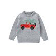 Car Print Long Sleeve Sweater – Soft Acrylic Autumn & Winter Sweater for Baby Boys & Girls (6-36M)