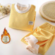 Breathable Plush Pajamas for Kids 0-5Y - Solid Color Long-Sleeve Sleepwear Set