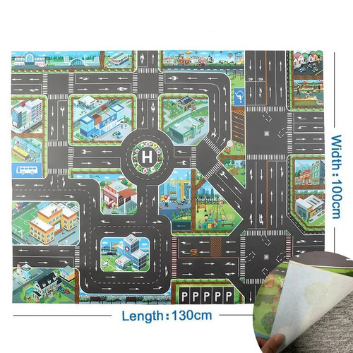 Waterproof Kids Playmat with Animal & Dinosaur Road, Non-Toxic Farm Themed Carpet for Children
