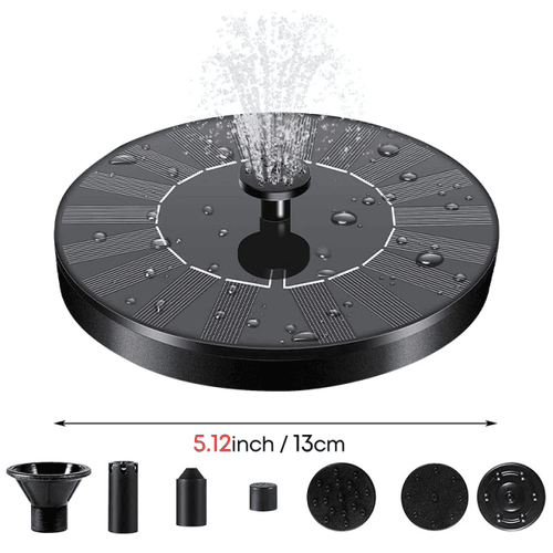 Floating Waterfall Fountain - Solar Panel Powered Water Pump for Garden Ponds