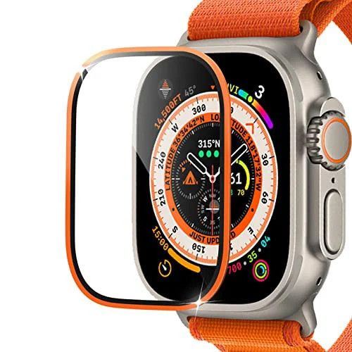 Tempered Screen Protector Glass with Metal Frame for Apple Watch Ultra 2 49mm – Anti-Scratch Protection