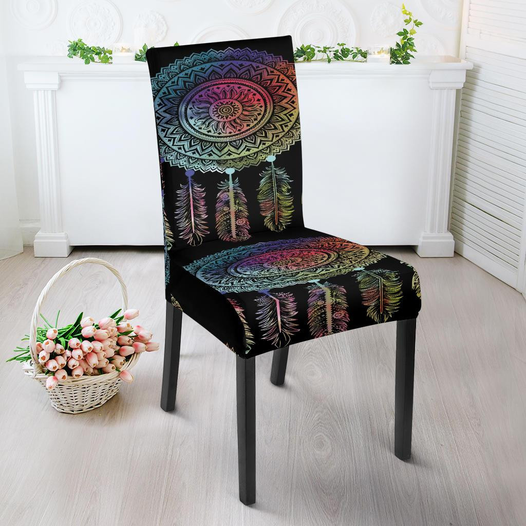 Native Chair Covers Mandala Dreamcatcher Native American Dining Chair Slip Cover - bestofnative