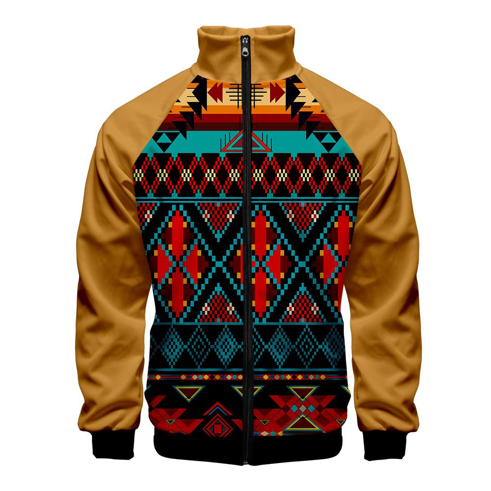 Yellow Tribe Pattern Native American Jacket - bestofnative