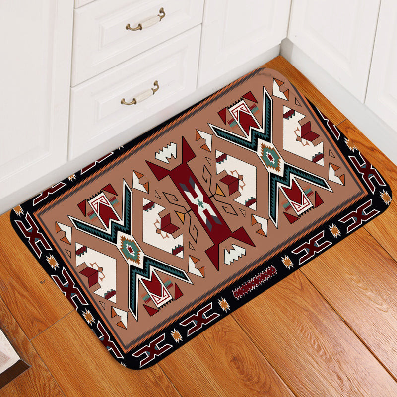 Doormat Native GB-NAT0002 Orange Geometric Native American Doormat - bestofnative
