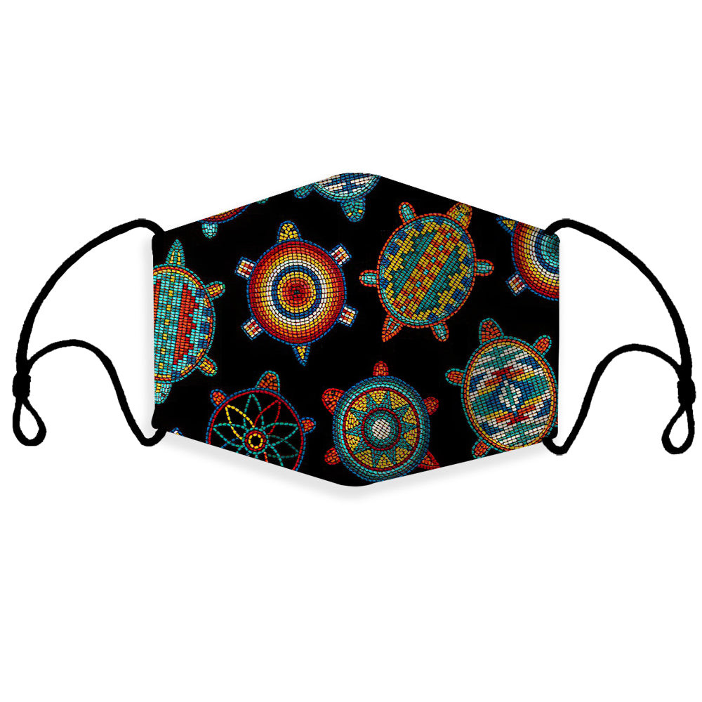 GB-NAT00042-01 Mini Turtle Black Native American 3D Mask (with 1 filte ...