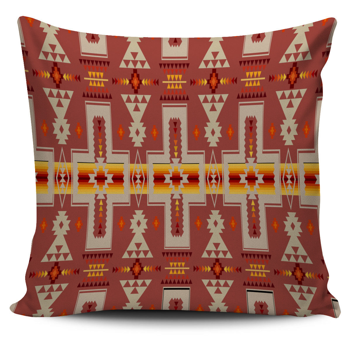 Native Pattern Pillows GB-NAT00062-11 Tan Tribe Design Native American Pillow Cover - bestofnative