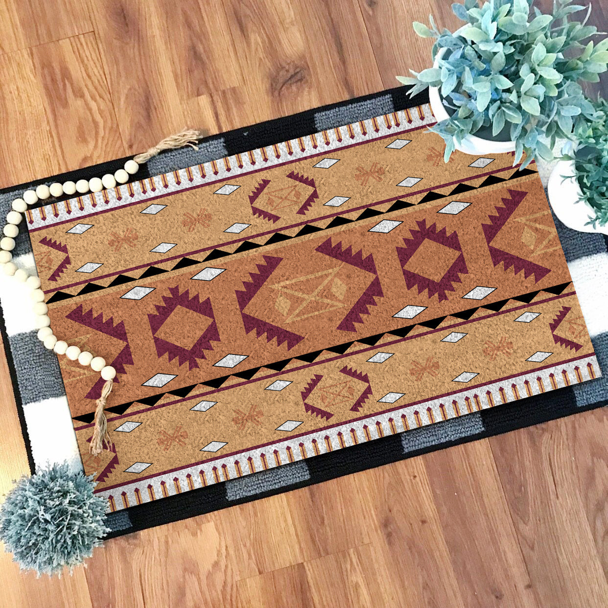 Doormat Native GB-NAT00185 Pink Pattern Native Doormat - bestofnative