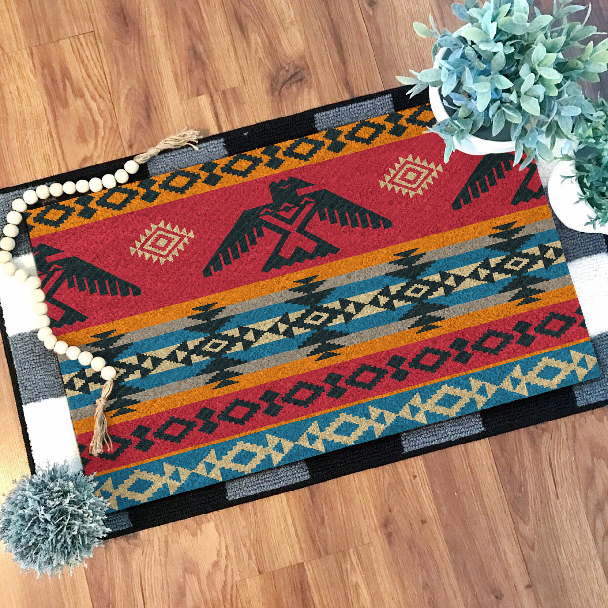 Doormat Native GB-NAT00029 Red Thunderbird Native Doormat - bestofnative