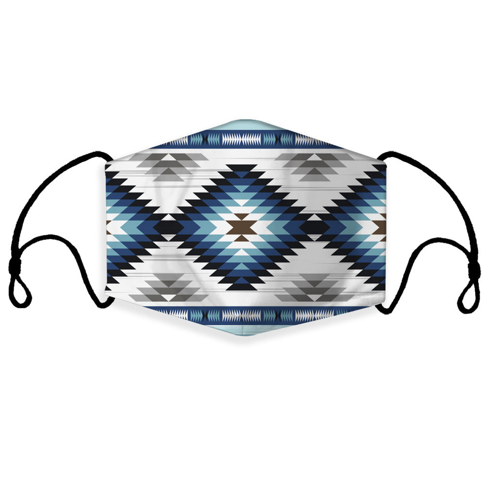GB-NAT00528 Blue Colors Tribal Pattern Native 3D Mask (with 1 filter ...