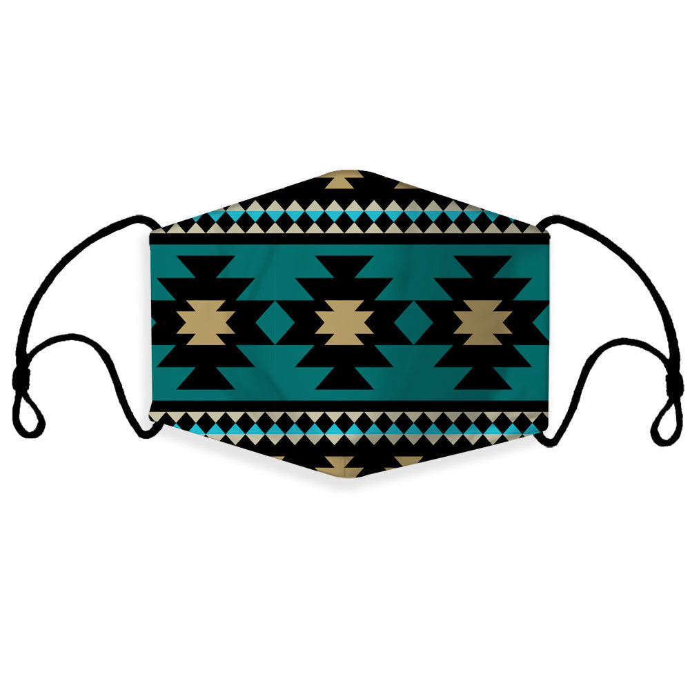 Net Pattern 3d Mask GB-NAT00509 Green Ethnic Aztec Pattern 3D Mask (with 1 filter ...