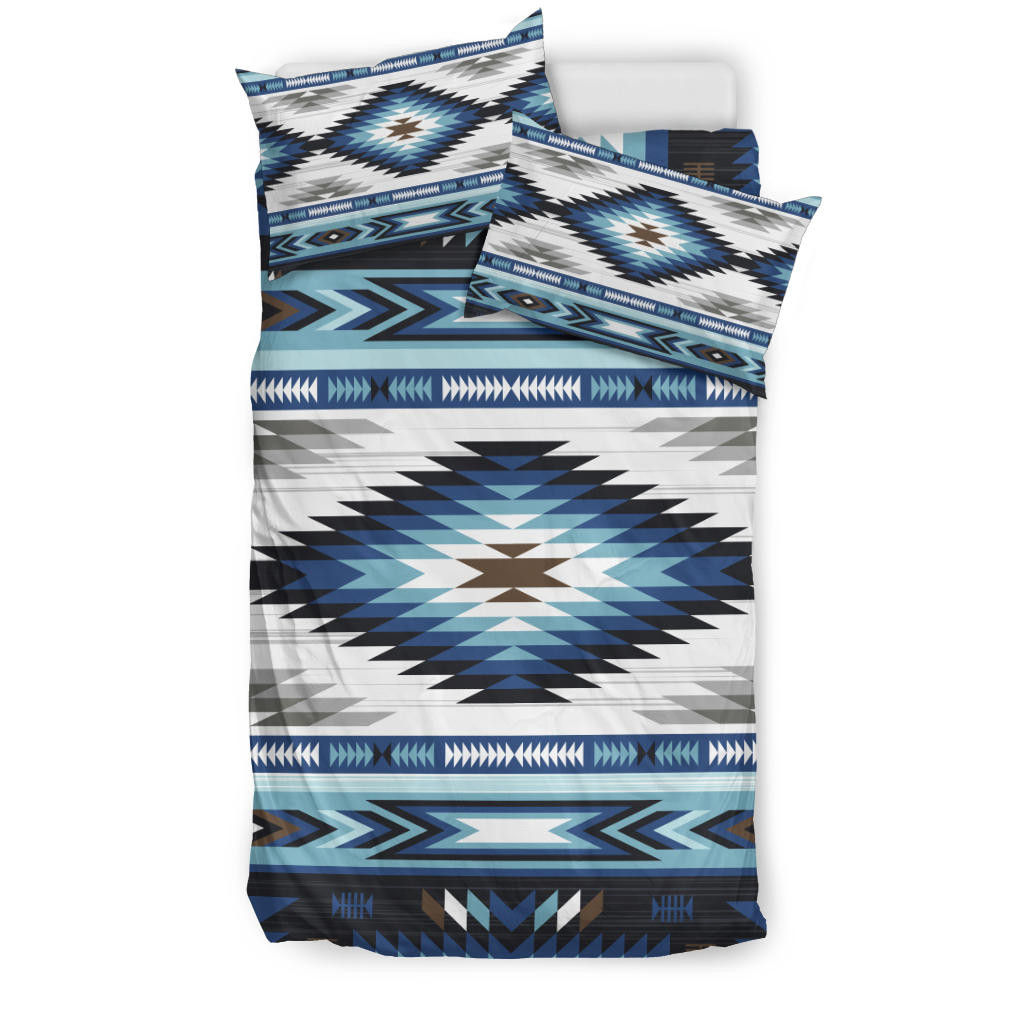GB-NAT00528 Blue Colors Tribal Pattern Native Bedding Set - bestofnative