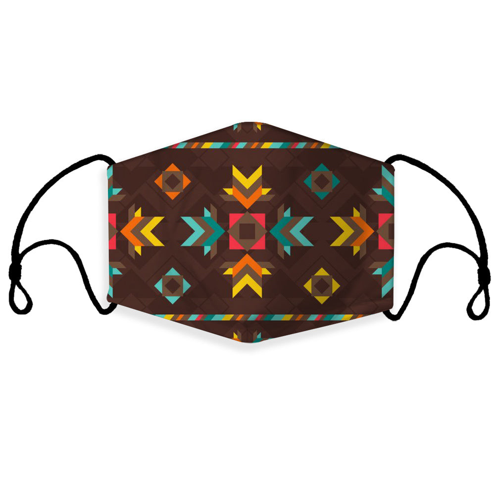 Net Pattern 3d Mask Brown Ethnic Seamless Pattern 3D Mask (with 1 filter) - bestofnative