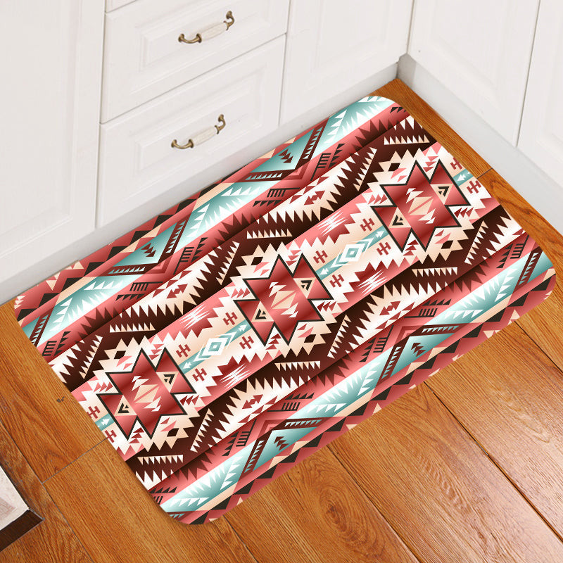 Doormat Native GB-NAT00540 Red Vector Tribal Native Doormat - bestofnative