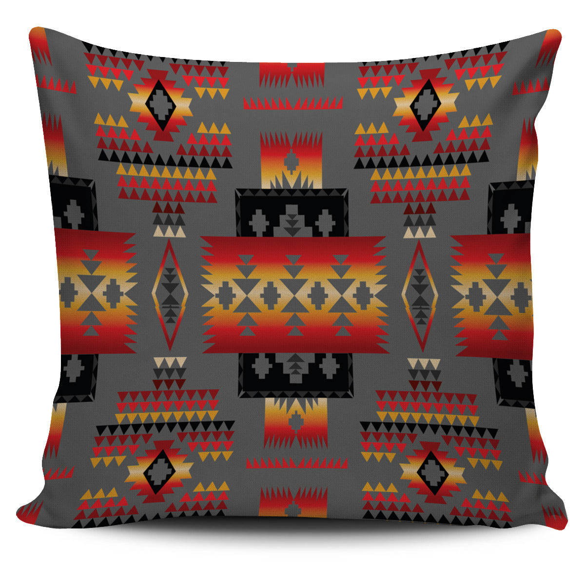 Native Pattern Pillows GB-NAT00046-11 Gray Tribe Pattern Native American Pillow Cover ...