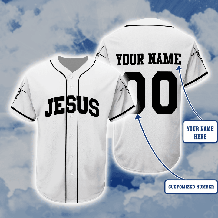 Jesus Christian Personalized Name and Number Athletic Style Baseball Tee Jersey Shirt QT208110Td