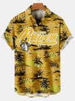 Milwaukee Brewers | Team Logo Flower Hawaiian Shirt