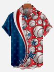Classic Retro Baseball Short Sleeve Printed Hawaiian Shirt