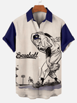 Baseball Sports Print Short Sleeve Hawaiian Shirt