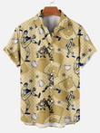 Classic Retro Baseball Pattern Print Hawaiian Shirt