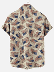 Classic Retro Baseball Flag Printed Hawaiian Shirt