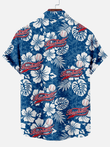 Classic Retro Baseball Pattern Floral Hawaiian Shirt