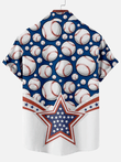 Classic Retro Baseball Short Sleeve Printed Hawaiian Shirt