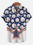 Classic Retro Baseball Short Sleeve Printed Hawaiian Shirt