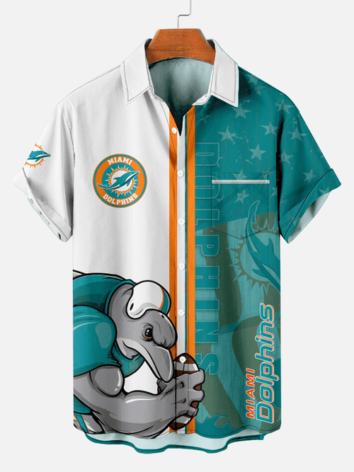 Miami Dolphins | American Flag Hawaiian Shirt
