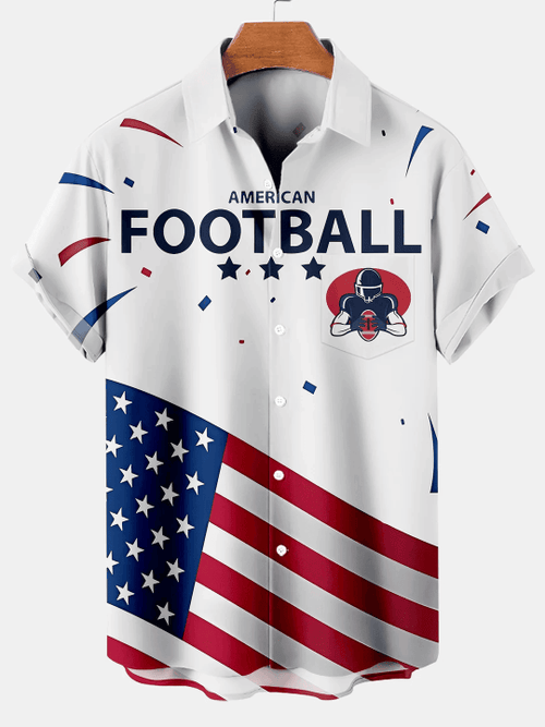 Classic American Football Print Hawaiian Shirt