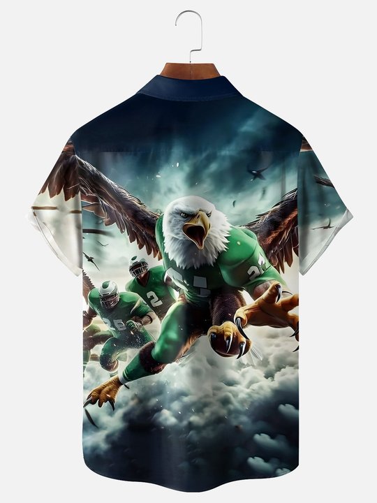Moisture-wicking Eagle Football Hawaiian Shirt