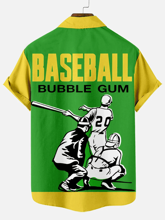 Nostalgia Baseball Comic Graphic Hawaiian Shirt