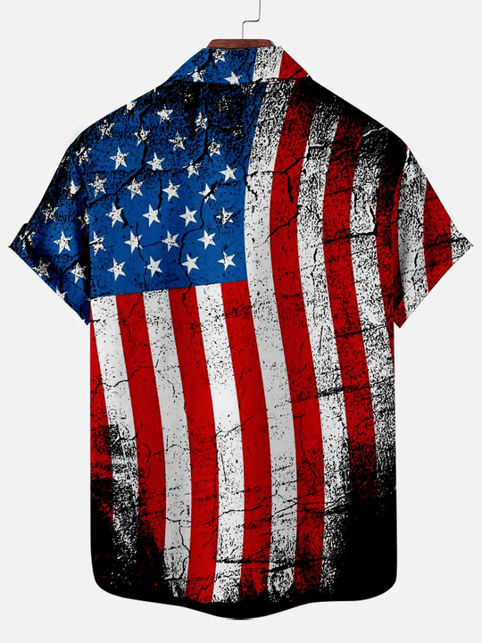 Baseball LOGO Print Creative Design Striped Hawaiian Shirt