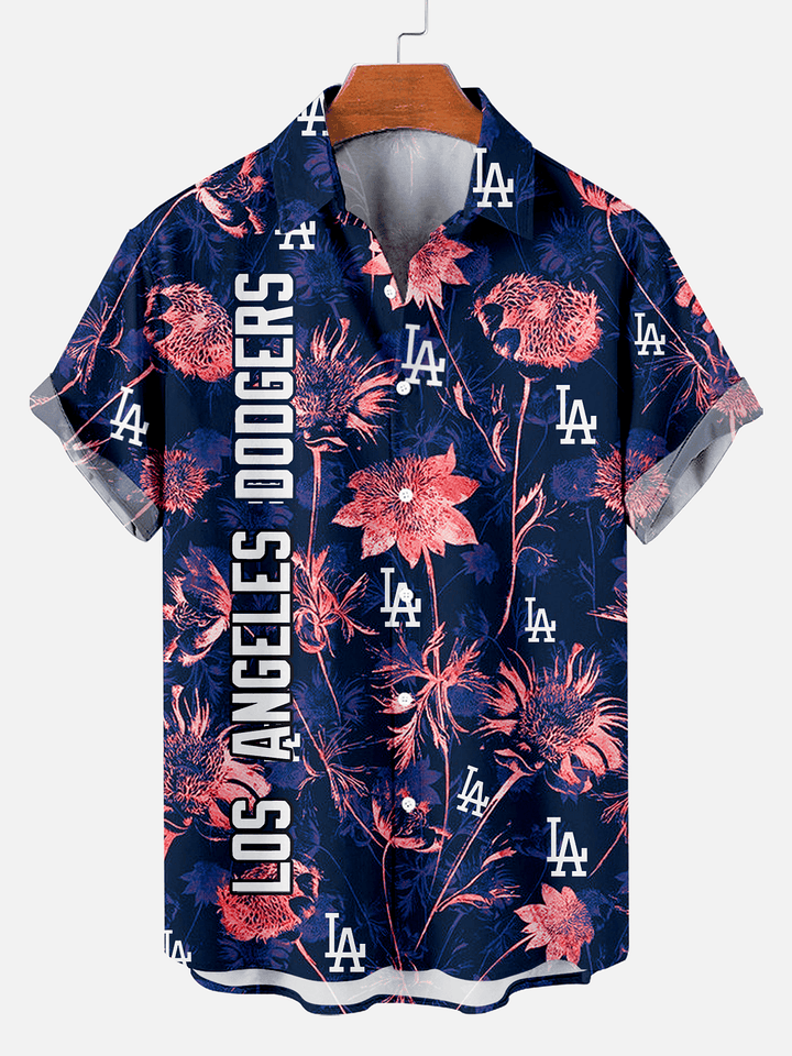 Los Angeles Dodgers | Comfortable Flower Hawaiian Shirt