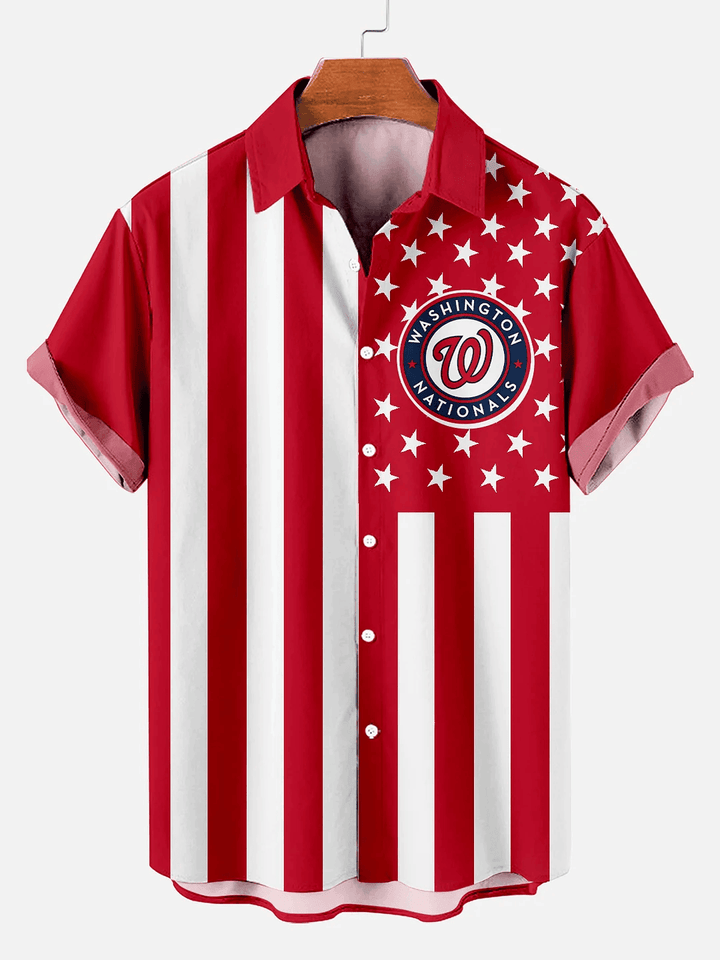 Washington Nationals | Classic American Flag Hawaiian Shirt