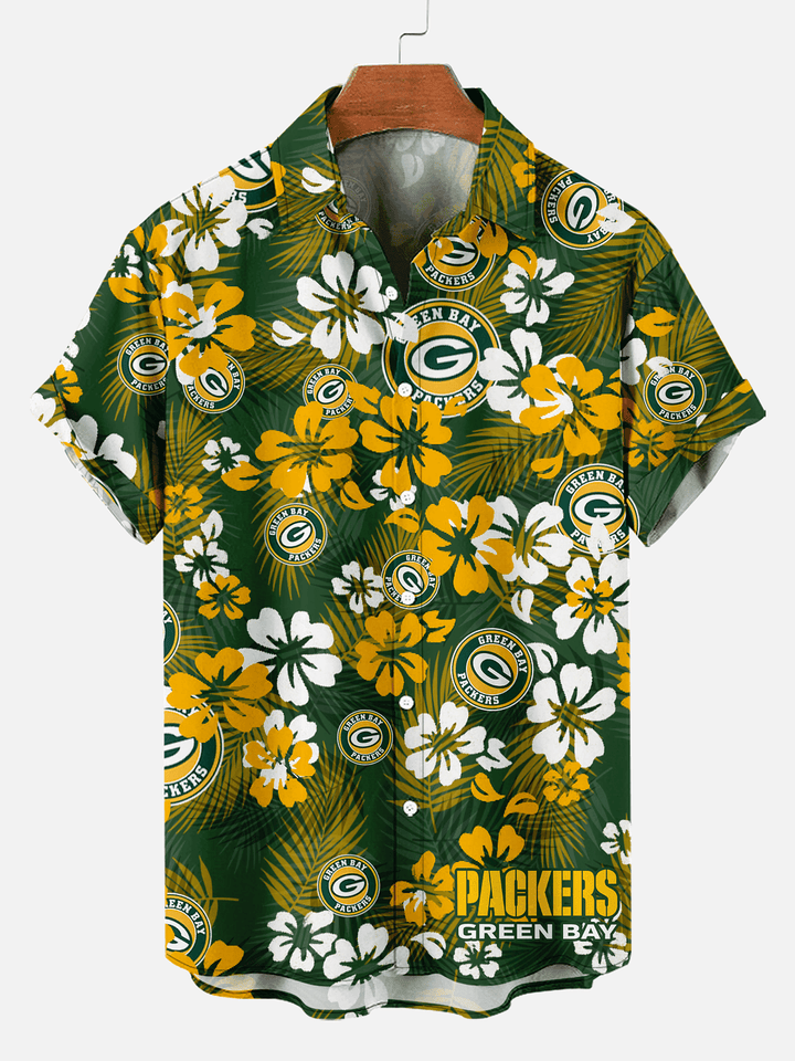 Green Bay Packers | Cool Floral Hawaiian Shirt