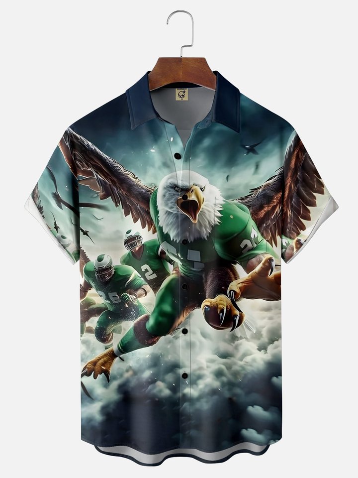 Moisture-wicking Eagle Football Hawaiian Shirt