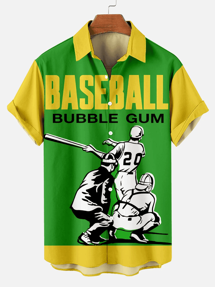 Nostalgia Baseball Comic Graphic Hawaiian Shirt