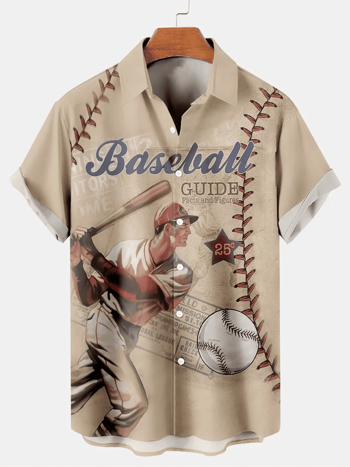 Classic Retro Baseball Guy Hawaiian Shirt