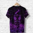 Maori Aotearoa Rugby Haka T Shirt New Zealand Silver Fern - Purple T-shirt