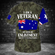 Australian Veteran - Personalized Name 3D T-shirt
