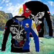 Customize Philippines Coat Of Arms & Flag 3D Unisex Adult Hoodies