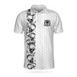 Golfing Skull Golf Ball And Clubs Shirt Polo Shirt, Golf Pattern Polo Shirt, Black And White Golf Shirt For Men Polo Shirt