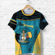 Bahamas Circle Stripes Flag Version Pearl Unisex Adult T-shirt