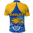 West Coast Eagles Polo Shirt Indigenous Version - Blue Polo Shirt