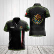 Custom Name Mexico Coat Of Arms Flag Camo Unisex Adult Polo Shirt