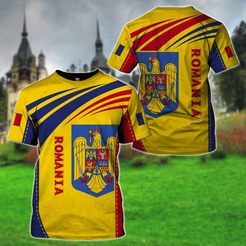 Romania Coat Of Arms Design Unisex Adult T-shirt