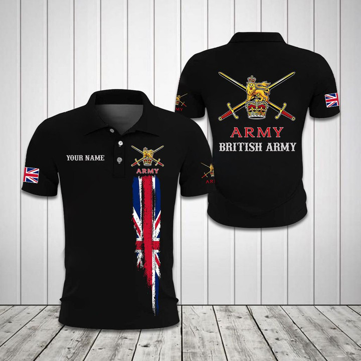 Customize British Army Flag Unisex Adult Polo Shirt
