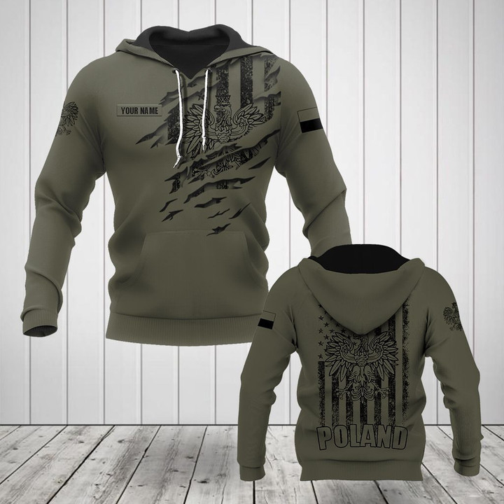 Custom Name Poland My Blood Unisex Adult Hoodies