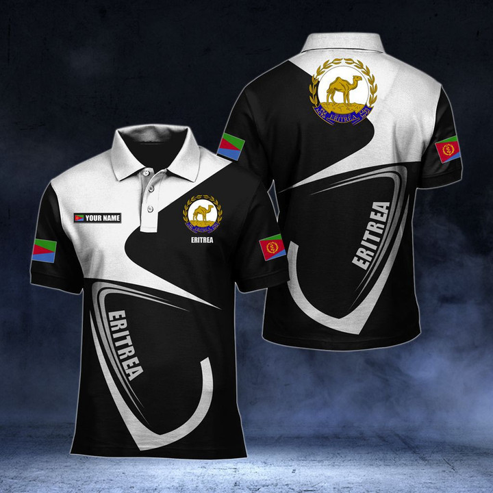 Customize Eritrea Coat Of Arms & Flag Unisex Adult Polo Shirt
